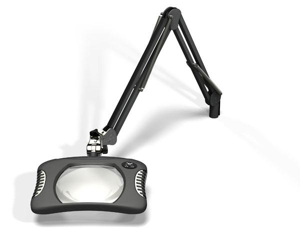 Magnifier Light, ESD-Safe 4-Diopter LED Magnifier with 43" Reach and Clamp Base, Charcoal MistO. C. White